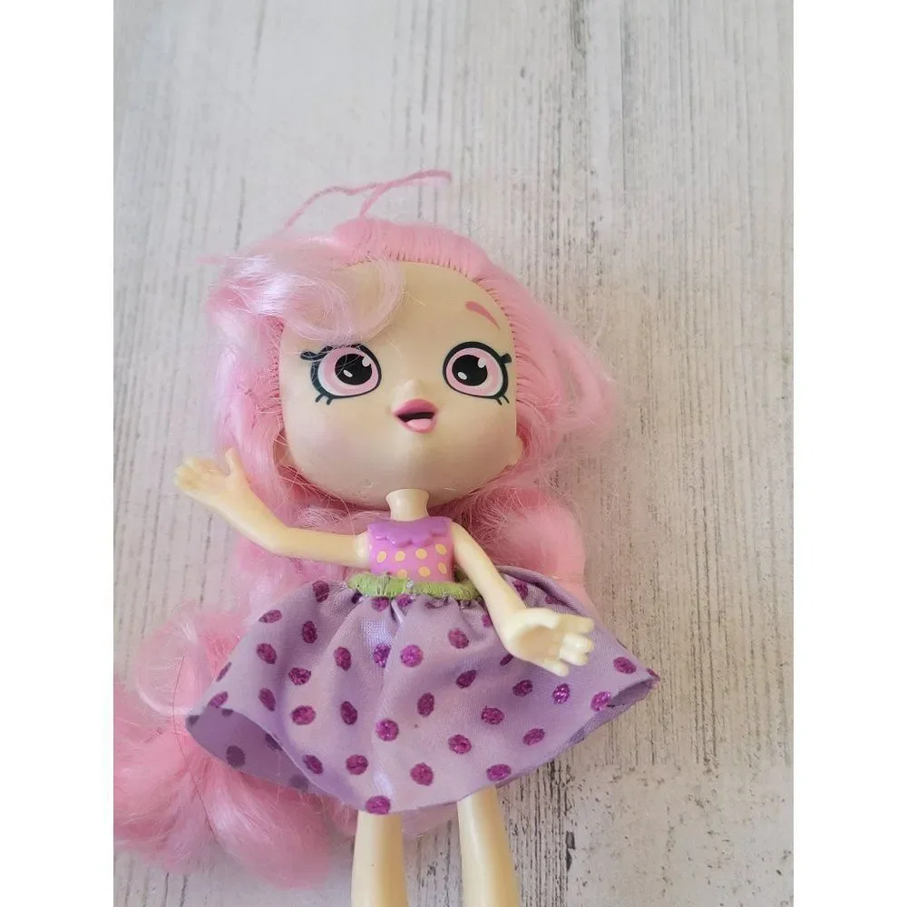 Moose pink hair Girl doll dress polka dot‎ toy figure accessory